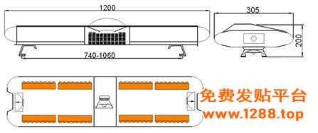 长排警示灯尺寸